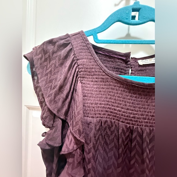 Anthropologie Meadow Rue. Majolica Blouse. Plum. Size 4. - Picture 9 of 10